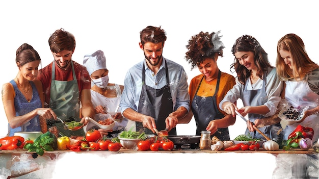 Zespół przygotowujący posiłek razem